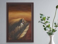 Crystal Feather original painting blonde woman shaman