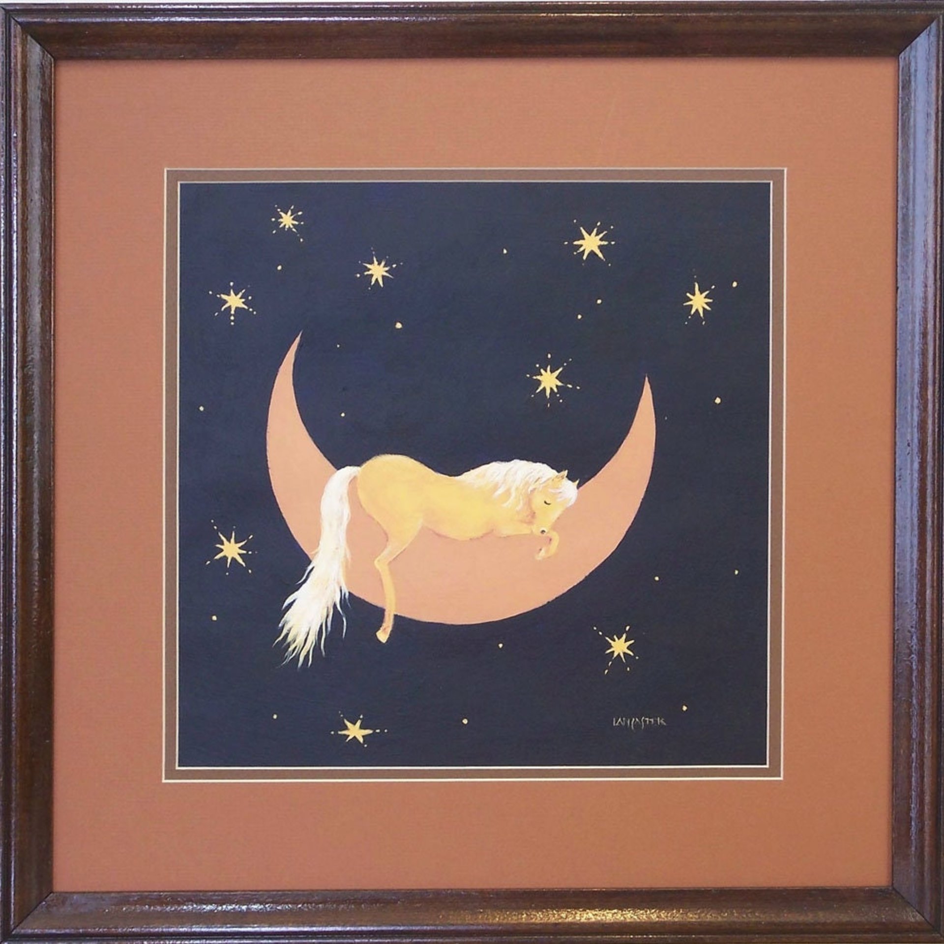 Sweet Sleep pony nursery art print palomino moon