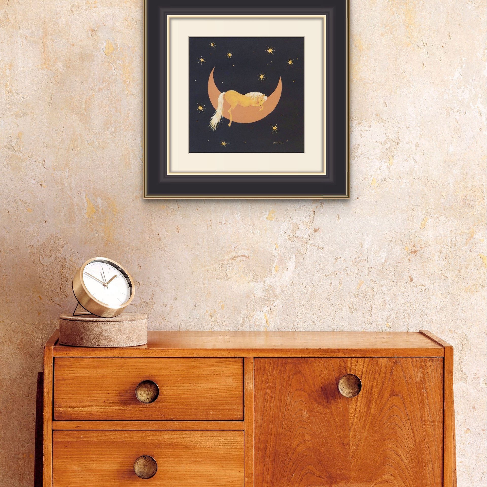 Sweet Sleep pony nursery art print palomino moon