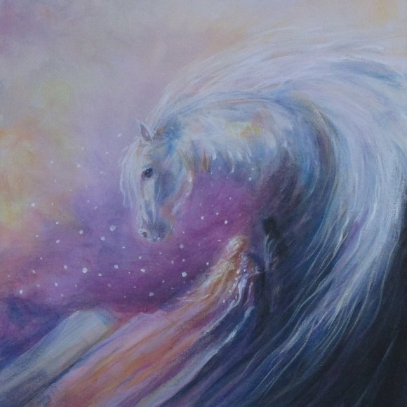 Breath of Life original painting horse art couple lovers